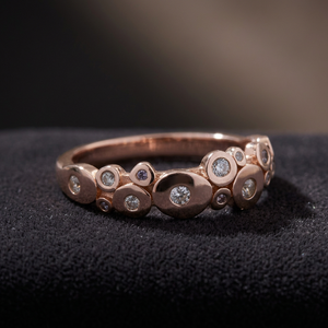 S925 14K Gold Plated Rhodium Plated Bezel Setting Pink Opal <b>Chunky</b> Design Black <b>Ring</b> Customizable for Retail OEM ODM Party - Product Image 3