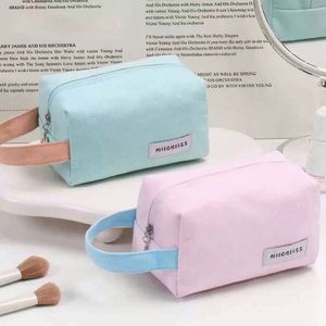 Bolsa de Maquillaje Colorida, Bolsa de Almacenamiento de Lona Simple con Colores Contrastantes, para Viajar, Llevar Acompañada de la Bolsa de Artículos de Aseo - Product Image 1