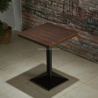 Table de restaurant rectangulaire avec plateau en mélamine, imperméable, facile à nettoyer, pieds en métal noir, pour utilisation dans les restaurants de restauration rapide, vente en gros, promotion