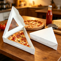 Boîte à pizza en carton blanc écologique, résistante à la graisse, emballage triangulaire, boîte à emporter biodégradable de qualité alimentaire