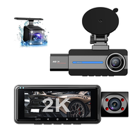 Caméra de tableau de bord 24H avec 3 caméras 2K+720P+720P, vision nocturne IR, batterie de stationnement 24h, pour voitures
