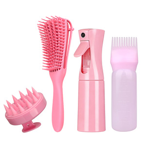 Brosse de massage pour shampoing en flacon pulvérisateur, flacon de teinture pour cheveux, ensemble de peignes volumisants pour coiffure spéciale femme - Product Image 5