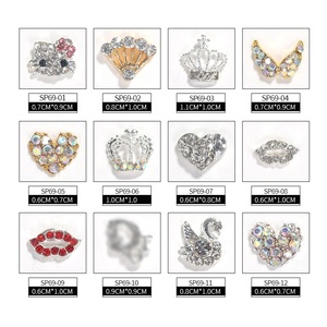 Qianya-diamantes de imitación para uñas, decoración artística de uñas, gato, labios rojos, cabeza de chica, 3D, aleación, diamantes, suministro, 2022 - Product Image 5