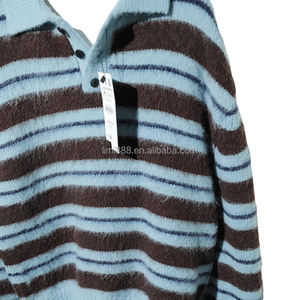 Pulls en tricot personnalisés à rayures et col rabattu en polyester/acrylique/nylon/<span class=keywords><strong>laine</strong></span> d'<span class=keywords><strong>alpaga</strong></span> Pull d'hiver décontracté et chaud pour hommes - Product Image 4