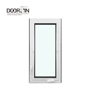 Pabrik disesuaikan aluminium jendela ganda mengkilap menghemat energi tinggi efisien keamanan Casement Window Crank