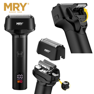 <span class=keywords><strong>Afeitadora</strong></span> Eléctrica de Lámina para Hombre MRY, Dos Cabezales Intercambiables, Segura para la Piel, USB-C Inalámbrico, Recortadora de Barba de Cuatro Cuchillas - Product Image 3
