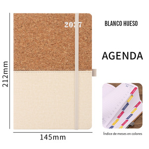 Carnet A5 en paille de blé texturée liège, écologique, simple, pour bureau, promotionnel, personnalisable avec logo, vente en gros - Product Image 3