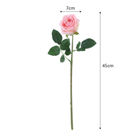 Roses artificielles à tige unique de haute qualité, toucher réel, en latex, blanches, roses, jaunes, pour la décoration de mariage et de fête