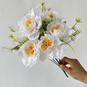 Círculo pequeño <span class=keywords><strong>ramo</strong></span> 6 cabezas peonía alta calidad grande artificial suculenta bonsái <span class=keywords><strong>olivos</strong></span> flores decoraciones disponibles - Product Image 5