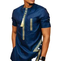 2022 Gratis Verzending Europese En Amerikaanse Nigeria Nieuwe Mannen Casual Losse Katoenen Etnische Fashion Gown Shirt Klaar Gemaakt In voorraad