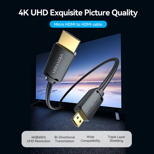 Vention micro hdmi to hdmi cable 4k 60Hz hdmi cable