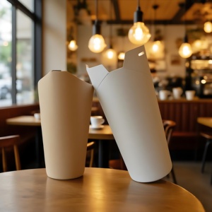 Vasos de Papel Kraft Desechables de Primera Calidad YBLPAK, Vasos de Papel de Una Sola Pared con Forma de Cuerno de Vaca, Aptos para Alimentos, para Uso en el Hogar y la Oficina - Product Image 1