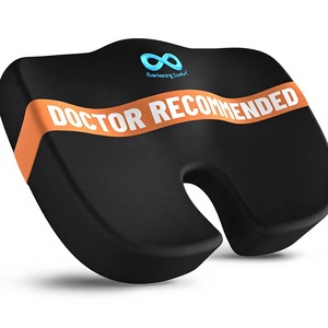 Coussin de siège en mousse à mémoire de forme recommandé par les médecins pour les chaises de bureau, les voitures, soulagement ergonomique des douleurs au coccyx et à la sciatique, housse amovible - Product Image 1