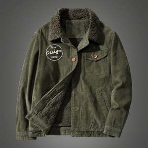 Sudadera de alta calidad de peso pesado Puff Print Sports Coat Abrigos de invierno para hombres Sudadera con capucha de tela de pana de algodón - Product Image 5