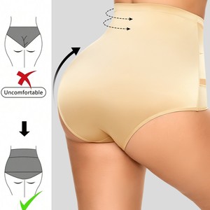 <strong>Plus</strong> <strong>Size</strong> Women's High Waist Briefs Nylon Cotton Breathable Underwear Tummy Control Soft Comfort Panties - Product Image 4