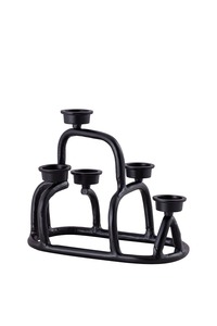 Candelabro de Metal Negro, Portavelas de Varias Brazas, Centro de Mesa Decorativo para Mesa, Hogar, Sala de Estar - Product Image 5