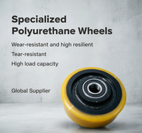 Roue de stabilisation longue durée de vie 125x50/54-25 mm pour chariot élévateur électrique/transpalette, référence 807270, pneu de support en polyuréthane PU
