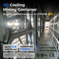 Conteneur de minage ASIC Drolin Box 40 pieds à refroidissement par air, 336 mineurs S19, 1000 kW, solution de site de ferme avec ventilation efficace