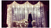 Guirlande lumineuse rideau à lumière LED, 3x1m, 3x2m, 3x3m, 10 pièces, usage extérieur, pour fenêtre cascade, jardin, scène de mariage, décoration, féerique de noël