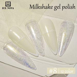 ICE <span class=keywords><strong>NOVA</strong></span> Gel Polish Milkshake Prix de Gros Usine Gel Base Caoutchouc Blanc 12 Couleurs Gel Couleur Lactée Fruitée Milkshake - Product Image 6
