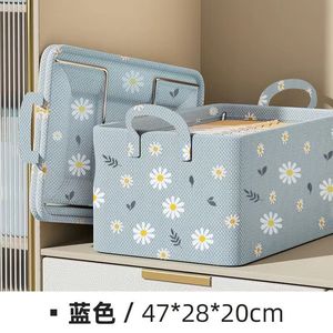 Clothing Organizer Foldable <b>Storage</b> <b>Box</b> Rectangle Fabric Large Capacity <b>Drawer</b> Style With Flower Pattern For Home Wardrobe - Product Image 5