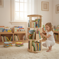 Étagère de bureau réglable en bois antique, organisateur de rangement pour comptoir, idéal pour le salon et l'ameublement domestique