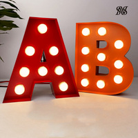 Lettres lumineuses LED, enseigne en métal, enseignes électroniques, décoration murale intérieure/extérieure avec effets lumineux blancs, enseigne lumineuse LED