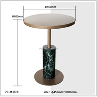 Table basse minimaliste moderne en acier inoxydable avec marbre naturel léger Table d'appoint console en métal de luxe pour le salon