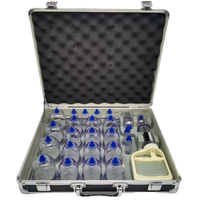 Kit de ventouses transparentes certifiées CE de 24 pièces pour massage corporel, acupuncture chinoise et traitement par aspiration musculaire
