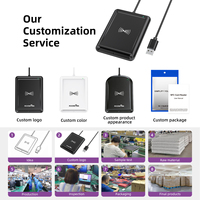 二合一 NFC 非接触式智能卡读卡器 USB 2.0 ISO7816 ISO14443 USB-A 接触式芯片 ID 卡写入器，适用于 Windows Mac Linux