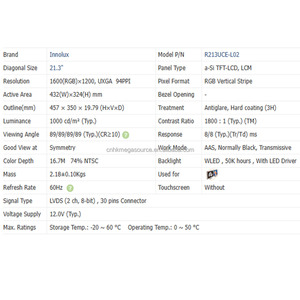 Proveedor de pantalla LCD brillo 21,3 pulgadas 1600*1200 R213UCE-L02 Nueva pantalla LCD original - Product Image 4