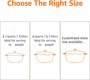 Ensemble de casseroles néerlandaises rondes en fonte violette avec couvercle Matériau céramique en métal durable pour cuisinière à <span class=keywords><strong>gaz</strong></span> Cuisine des aliments Soupe Restaurants - Product Image 6