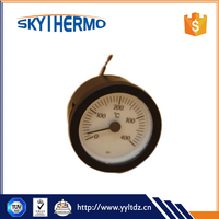 Thermomètre capillaire à cadran rond pour usage industriel, thermomètre à lecture à distance pour chaudière, insertion de 52 mm, jauge de température 0-400 °C