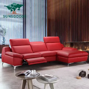现代北欧l形沙发和豪华沙发真皮转角躺椅家用客厅家具套装