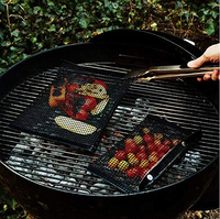 Sac en maille réutilisable antiadhésif en fibre de verre de qualité alimentaire pour barbecue en plein air, maison, jardin, camping-barbecue, accessoires