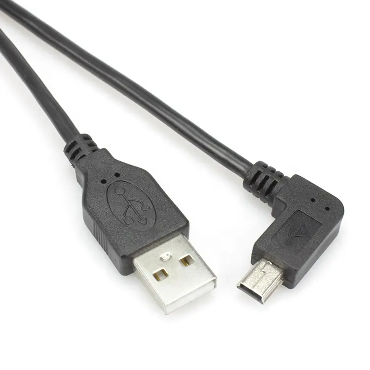 USB 2.0 A Male to Right Angled mini 5 Pin male data and charger cable for camera