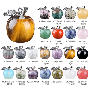 Pendentif Pomme Sculpté en Cristal Poli (Améthyste, <span class=keywords><strong>Quartz</strong></span> Rose) pour Décoration – Prix Usine – Énergie et Guérison Spirituelle - Product Image 4