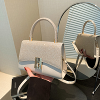 Bolsos cruzados de piel auténtica a rayas estilo coreano para mujer, con solapa, cierre, correa única, antirrobo, para verano/invierno.