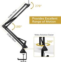 T20 – Microphone professionnel T20, support de Microphone à bras de flèche réglable, piédestal pour Microphone professionnel