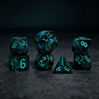 Lot de 7 dés polyédriques en résine DND, motif champ stellaire magique, pour jeux de rôle de table Dungeons & Dragons