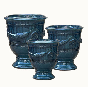 Ensemble <span class=keywords><strong>de</strong></span> pots <span class=keywords><strong>de</strong></span> fleurs en céramique, pot en terre cuite émaillé pour jardin extérieur, pot en argile pour plantes pour la maison et la <span class=keywords><strong>cour</strong></span> - Product Image 6