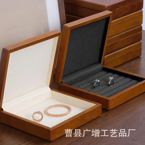 Wooden Jewelry <b>Box</b> Solid Wood Rectangle Ring Earring Storage <b>Box</b> <b>Large</b> Capacity Ornament <b>Box</b> For Wedding <b>Gift</b> - Product Image 1