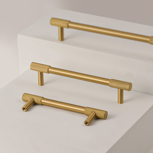 Deluxe Solid <strong>Brass</strong> Brushed Knurled Cabinet <strong>Knobs</strong> - Multi-size Furniture <strong>Door</strong> Handles for Kitchen Bathroom Bedroom Living Room - Product Image 4