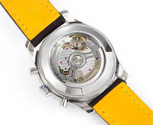 Un cronógrafo clásico de estilo aviador con esfera circular y esfera morada, reloj mecánico automático para hombres de negocios. - Product Image 5