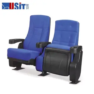 Hot Selling Commercial Theater Movie Hall Seat Folding Auditorium Cinema Church Chair With Cup Holder