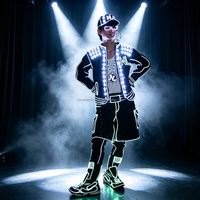 Costume de danse lumineux LED, tenue de performance futuriste, vêtements lumineux pour scène, pour DJ, spectacle, concert, festival, fête