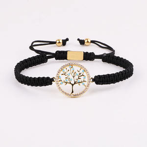 Nouveau Design CZ Life Tree Charm <span class=keywords><strong>Cordon</strong></span> Tissé À La Main Réglable Lucky <span class=keywords><strong>Bracelet</strong></span> Avec Logo JBS12578 - Product Image 6