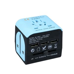 Universal a <span class=keywords><strong>UK</strong></span>/AU/EU/US Italia <span class=keywords><strong>España</strong></span> Adaptador de enchufe de viaje 5V 3A 3usb Adaptador internacional Enchufe Mini Kit de viaje de bolsillo - Product Image 2
