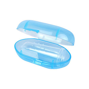 Brosse à doigts en silicone souple pour bébés et animaux de compagnie, jouet de dentition pour bébé et soin dentaire pour animaux avec étui - Product Image 4