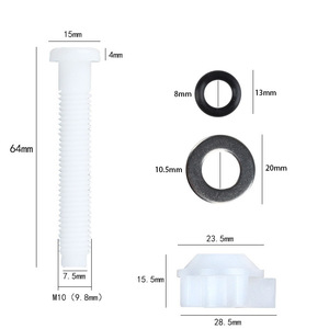 Tornillos de fijación para asiento de inodoro Aojiele, juego de pernos de plástico, 2 piezas, para instalación de inodoro en el baño - Product Image 3
